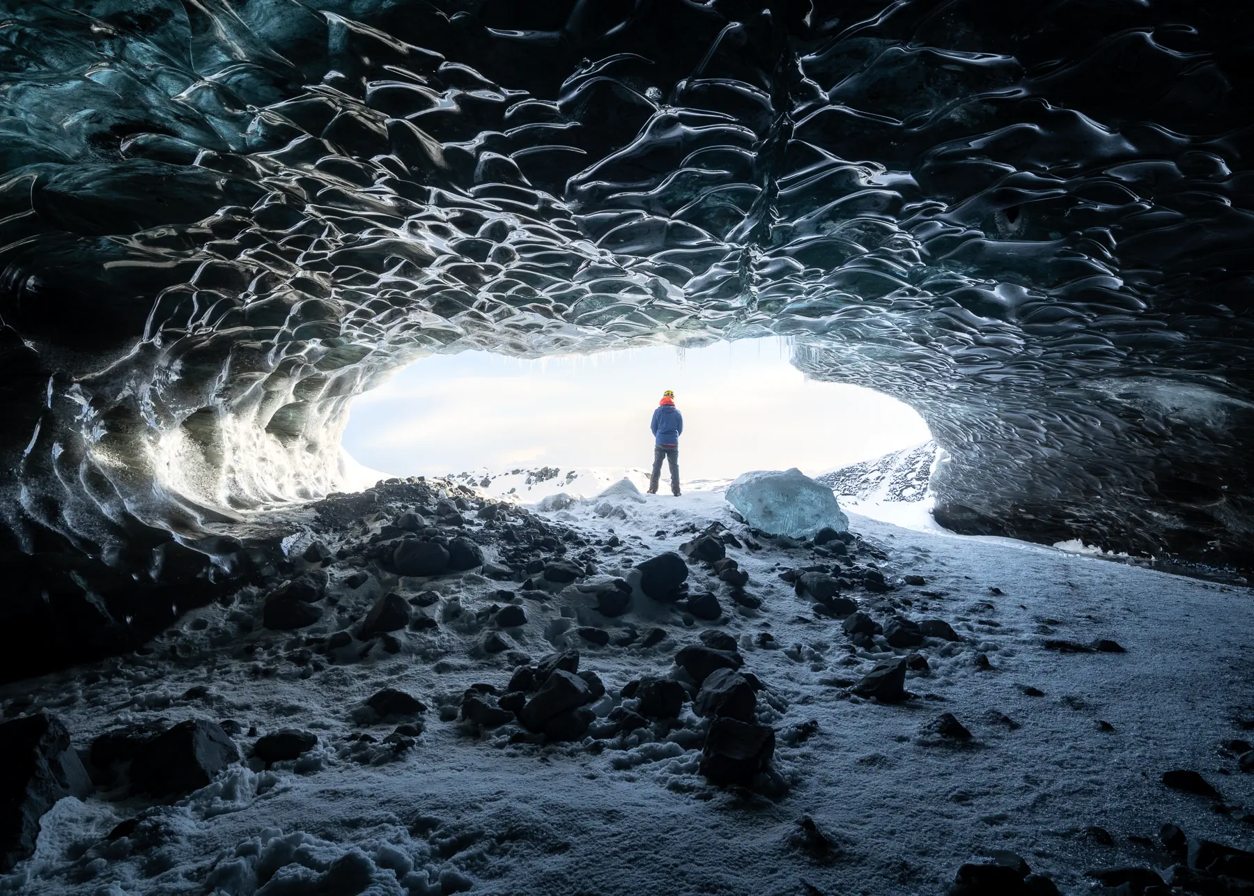 Self-portrait in an ice cave